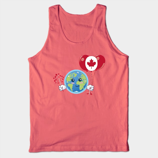 Canada Day.Earth celebrates the Canada's Birthday Tank Top by FunawayHit